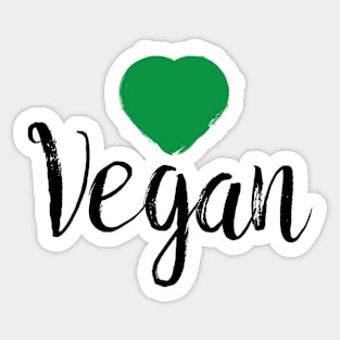 Green Heart Vegan Shirt Sticker